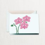 Crane Stationery Engraved Violet Orchid Note