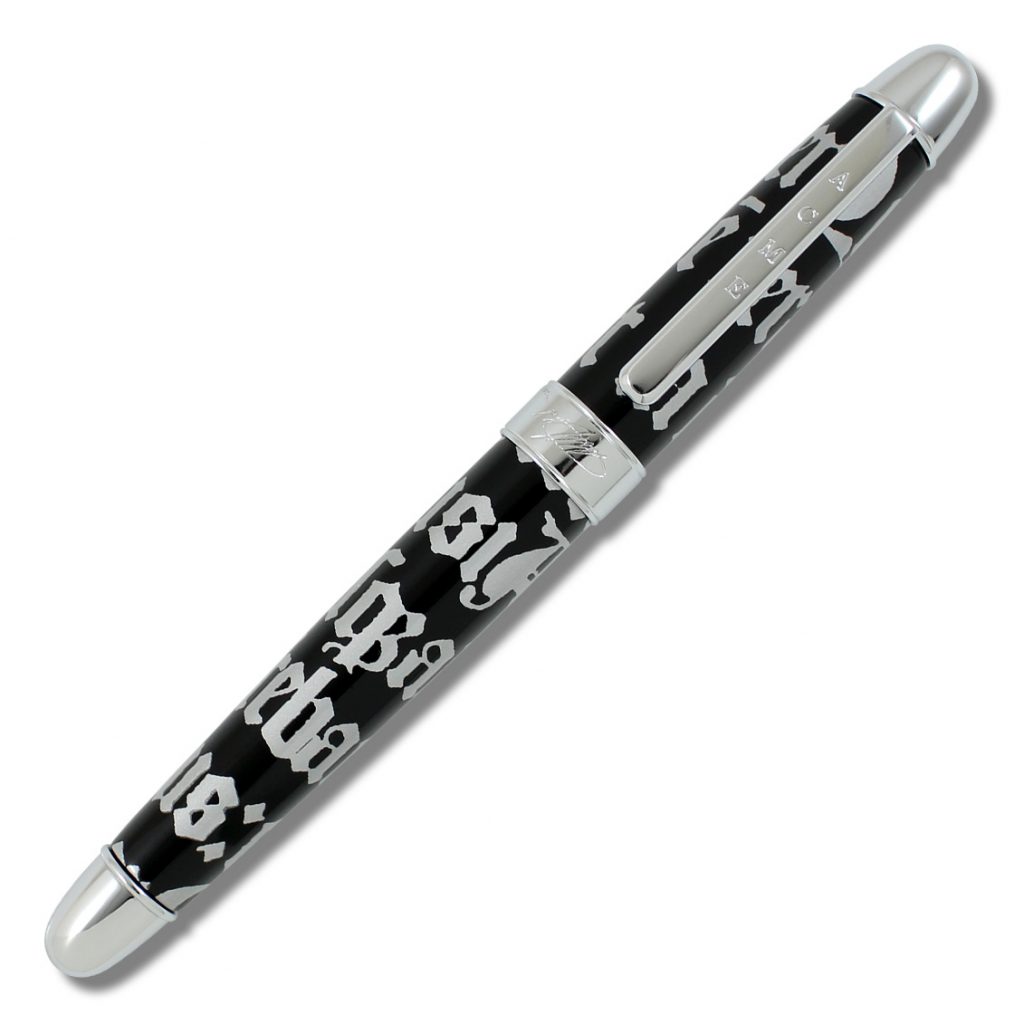 ACME GOTHIC SCRIPT SILVER ROLLER BALL PEN