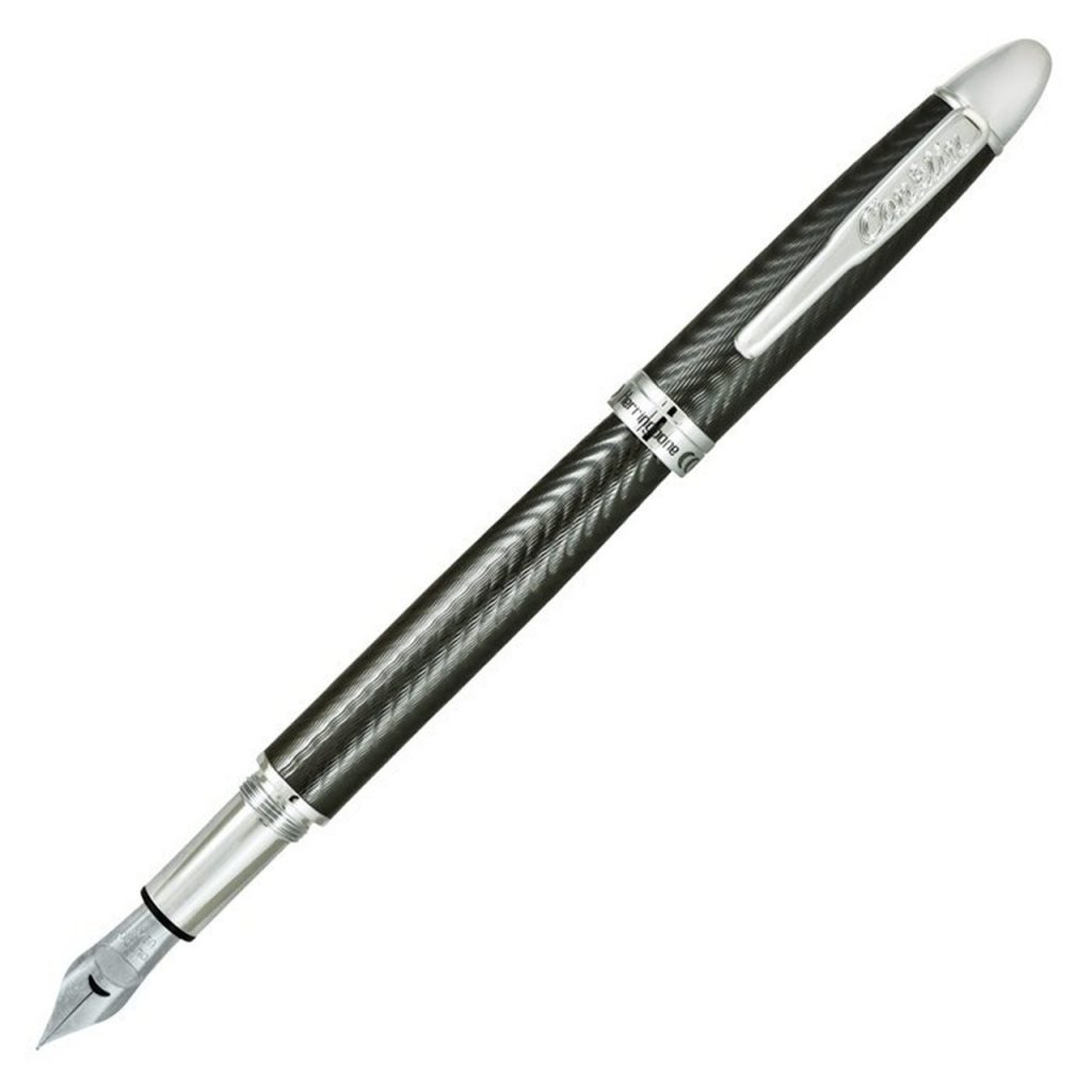 CONKLIN HERRINGBONE GUN METAL FOUNTAIN PEN