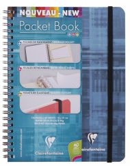 68566 CLAIREFONTAINE WIREBOUND POCKET NOTEBOOK RULED WITH ELASTIC CLOSURE 6 x 8¼