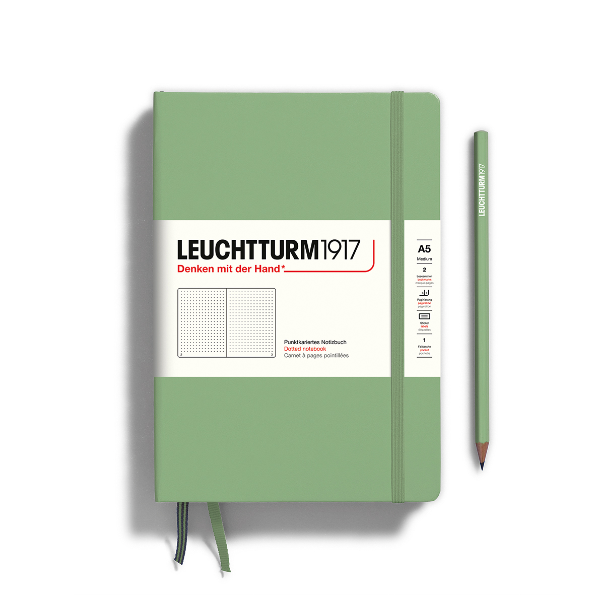 Leuchtturm1917 A5 Medium Hardcover Dotted Notebook - Ink