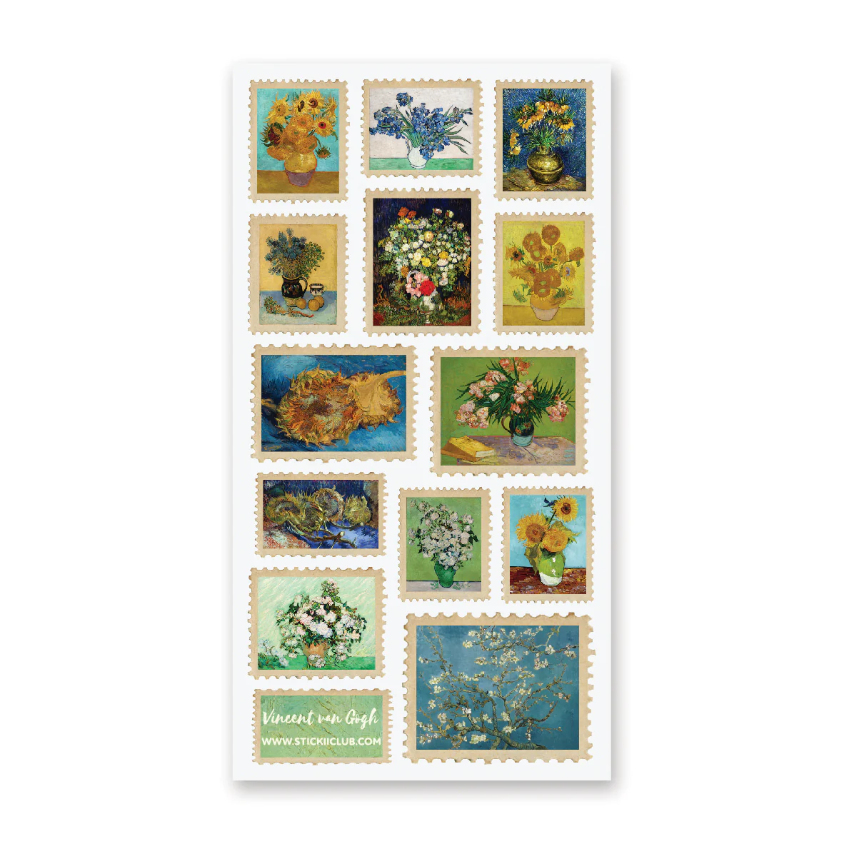 STICKII VAN GOGH FLOWERS STICKER SHEET