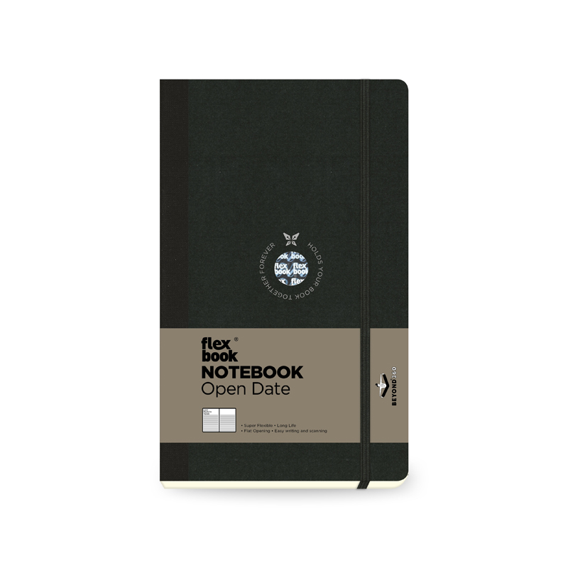 FLEXBOOK OPEN DATE NOTEBOOK BLACK MEDIUM