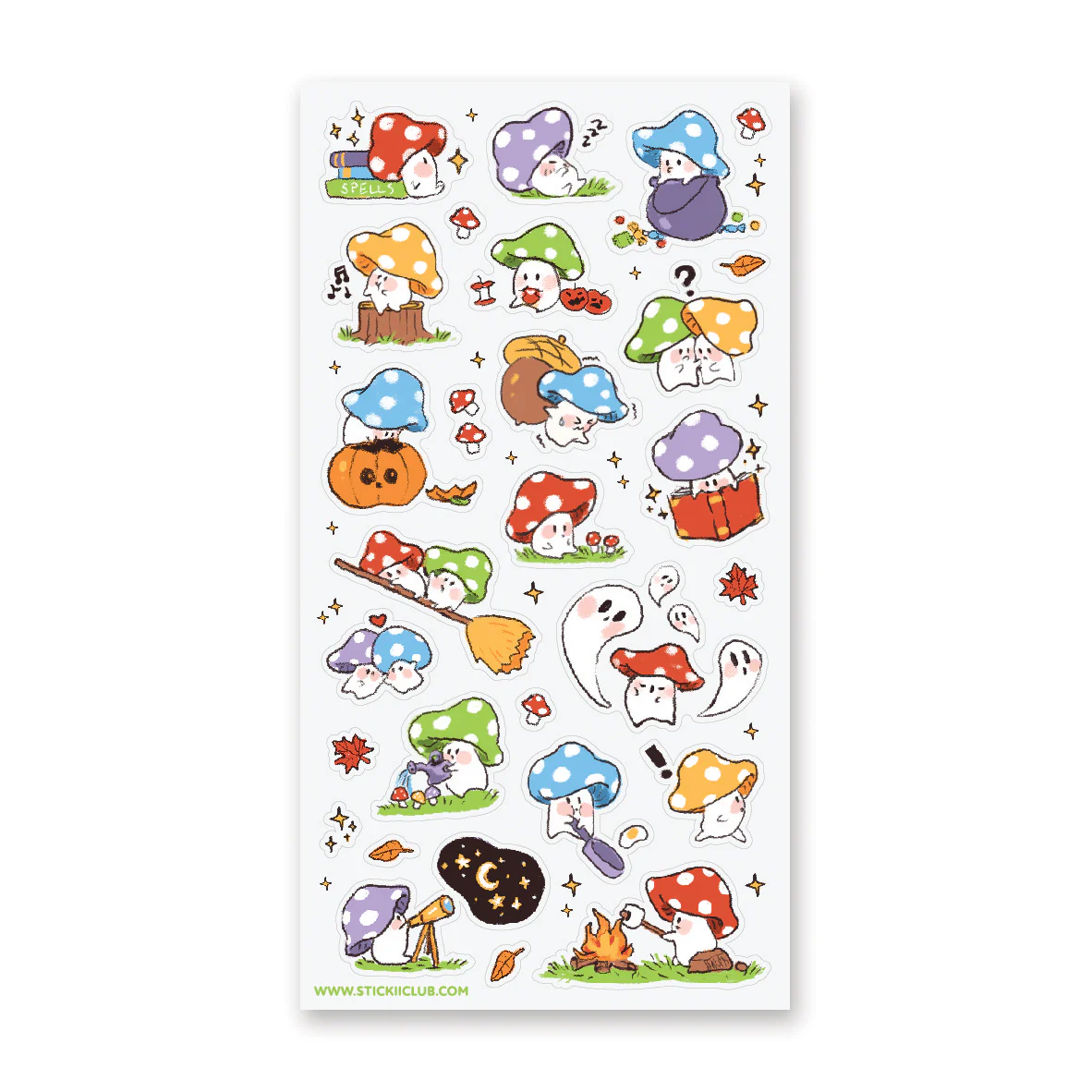 STICKII AUTUMN MUSHROOMS STICKER SHEET