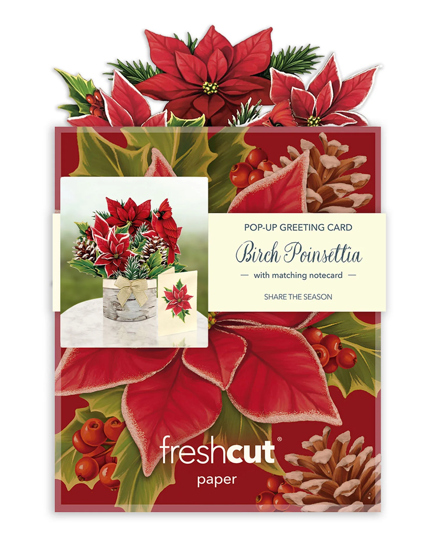 FRESHCUT PAPER MINI BIRCH POINSETTIA