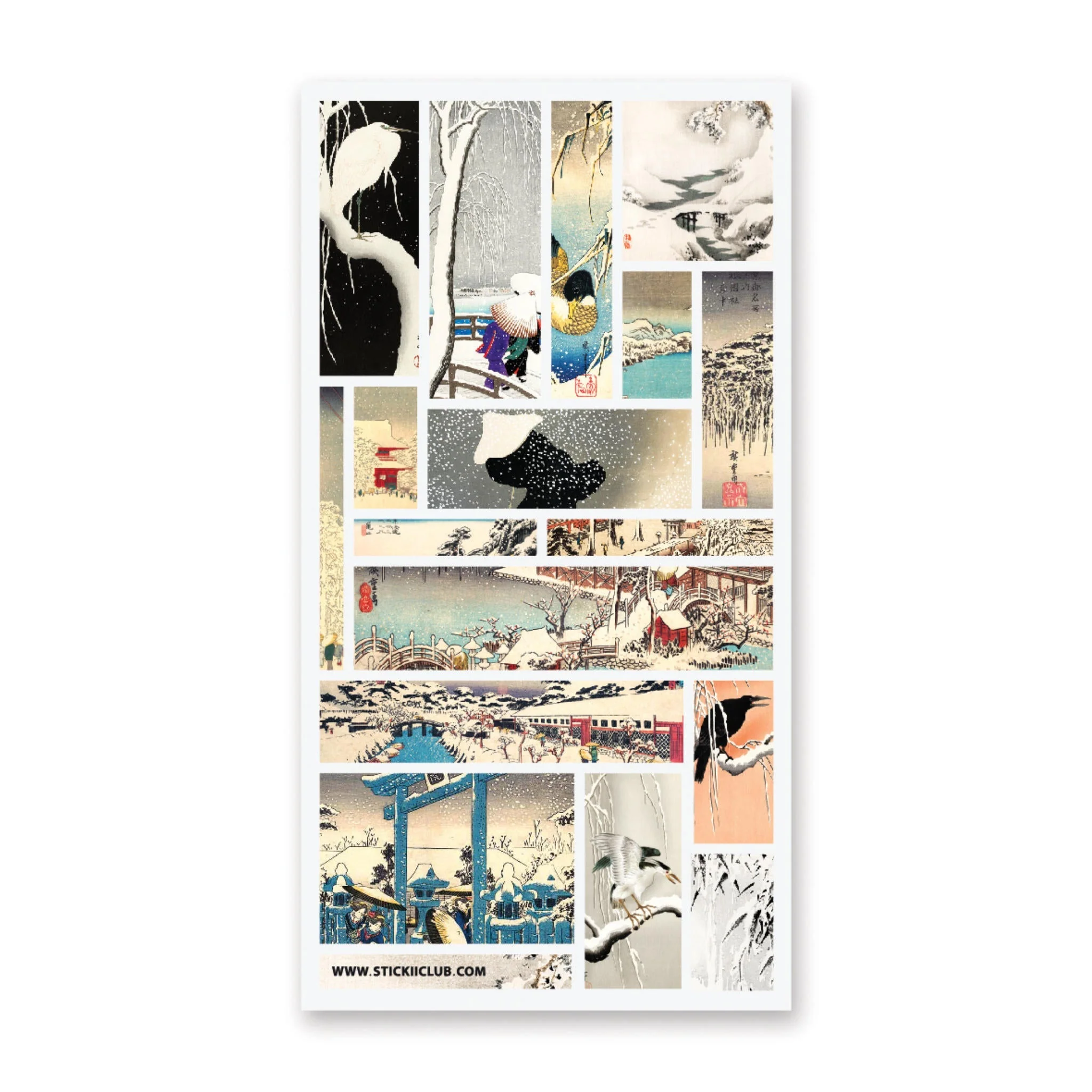 STICKII JAPANESE PRINT WINTER SCENES STICKER SHEET