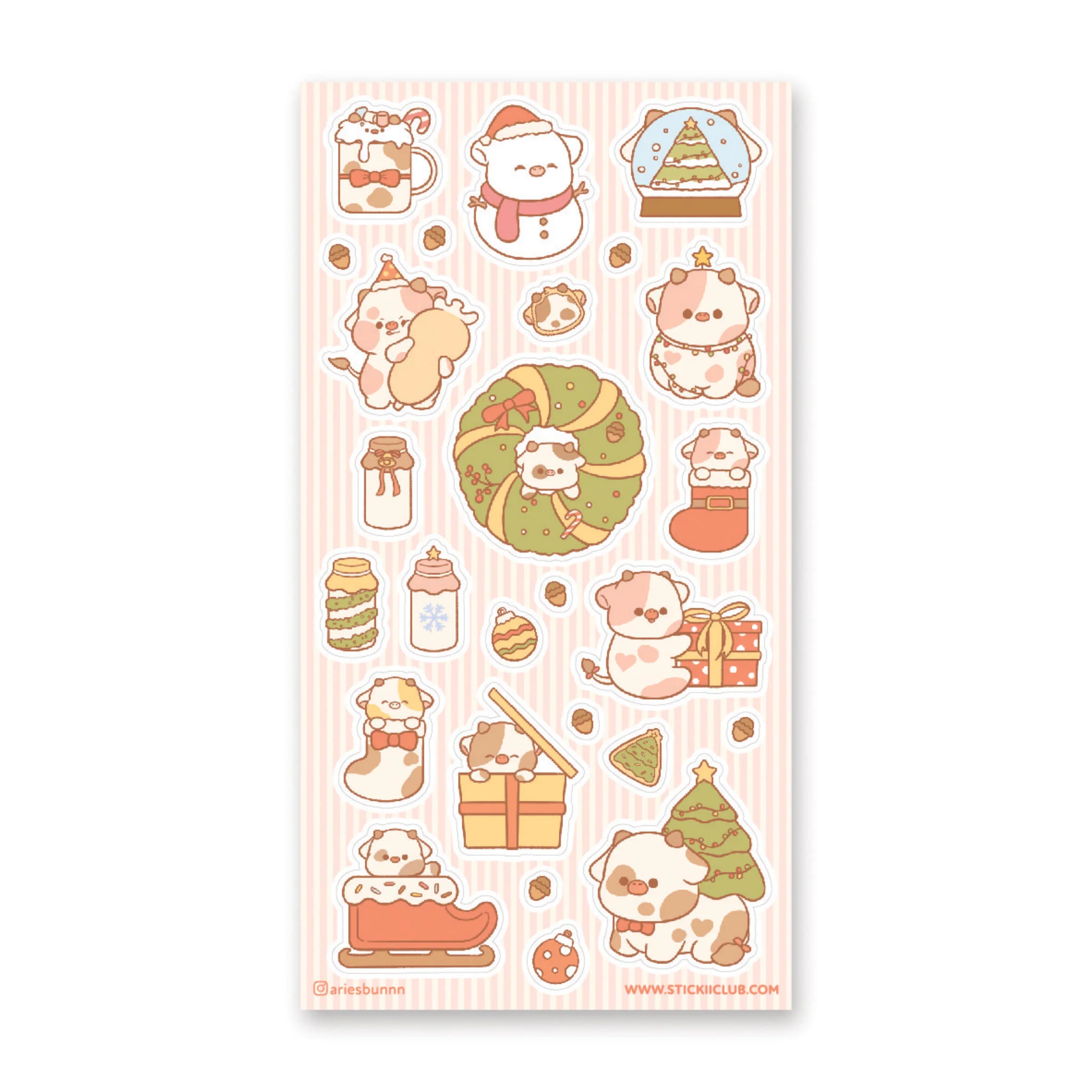 STICKII MERRY COWMAS STICKER SHEET