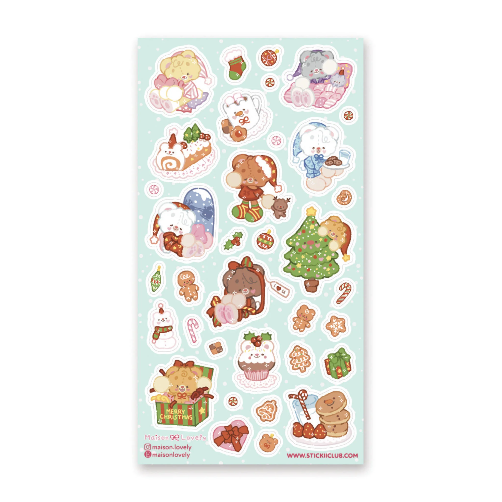 STICKII SNUGGLY WINTER BEARS STICKER SHEET