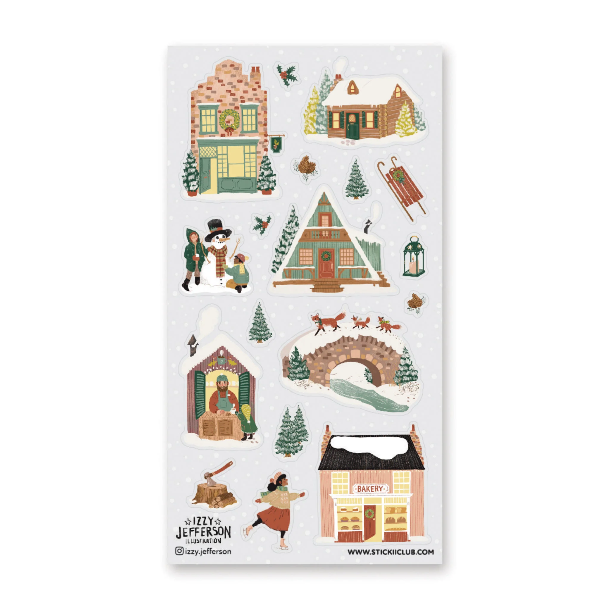 STICKII WINTER VILLAGE STICKER SHEET