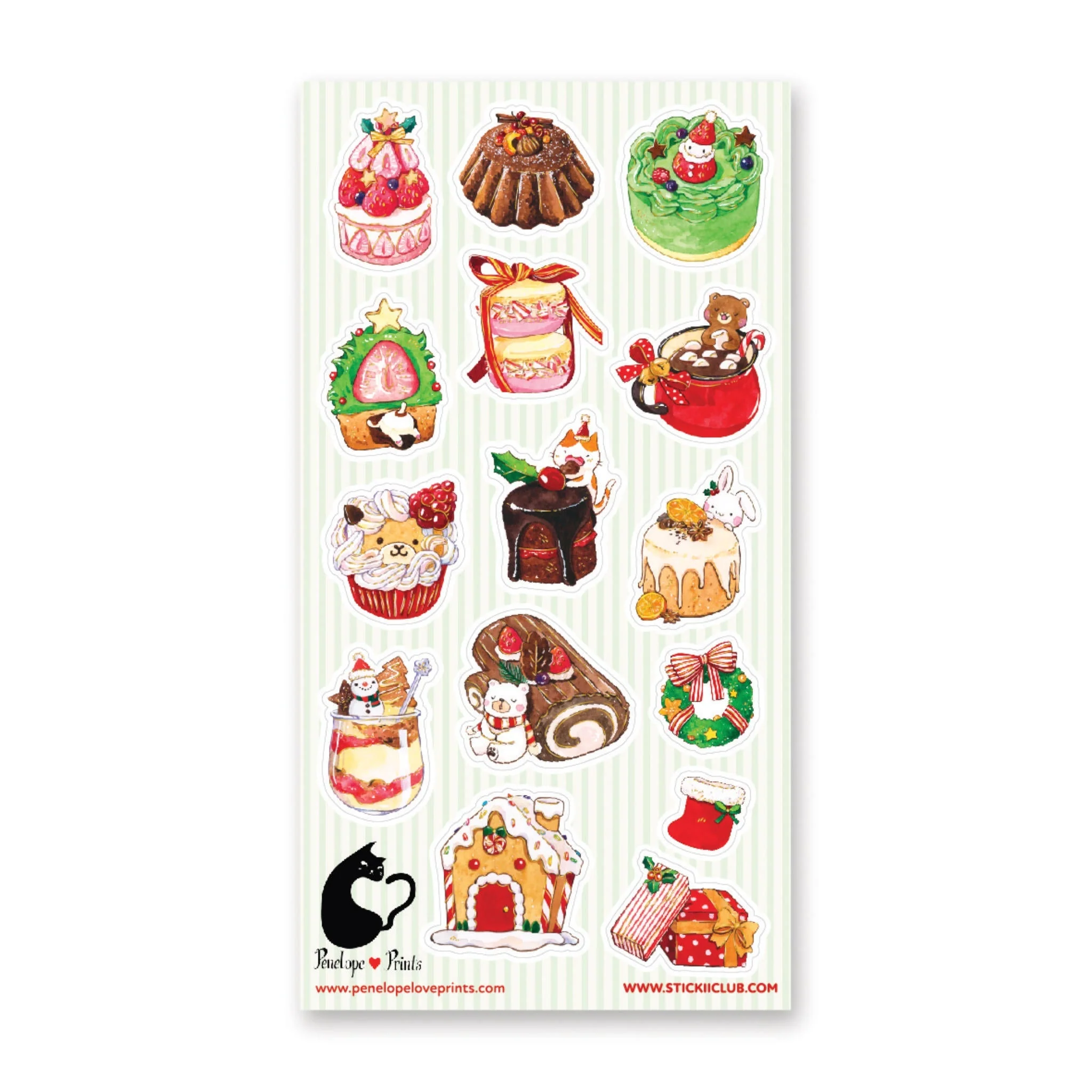 STICKII FANCY HOLIDAY DESSERTS STICKER SHEET