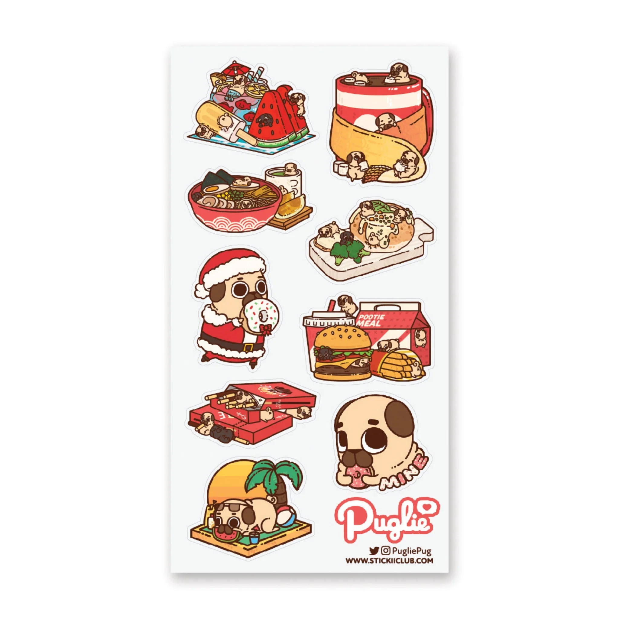 STICKII IT'S A PUGLIEPUG CHRISTMAS STICKER SHEET