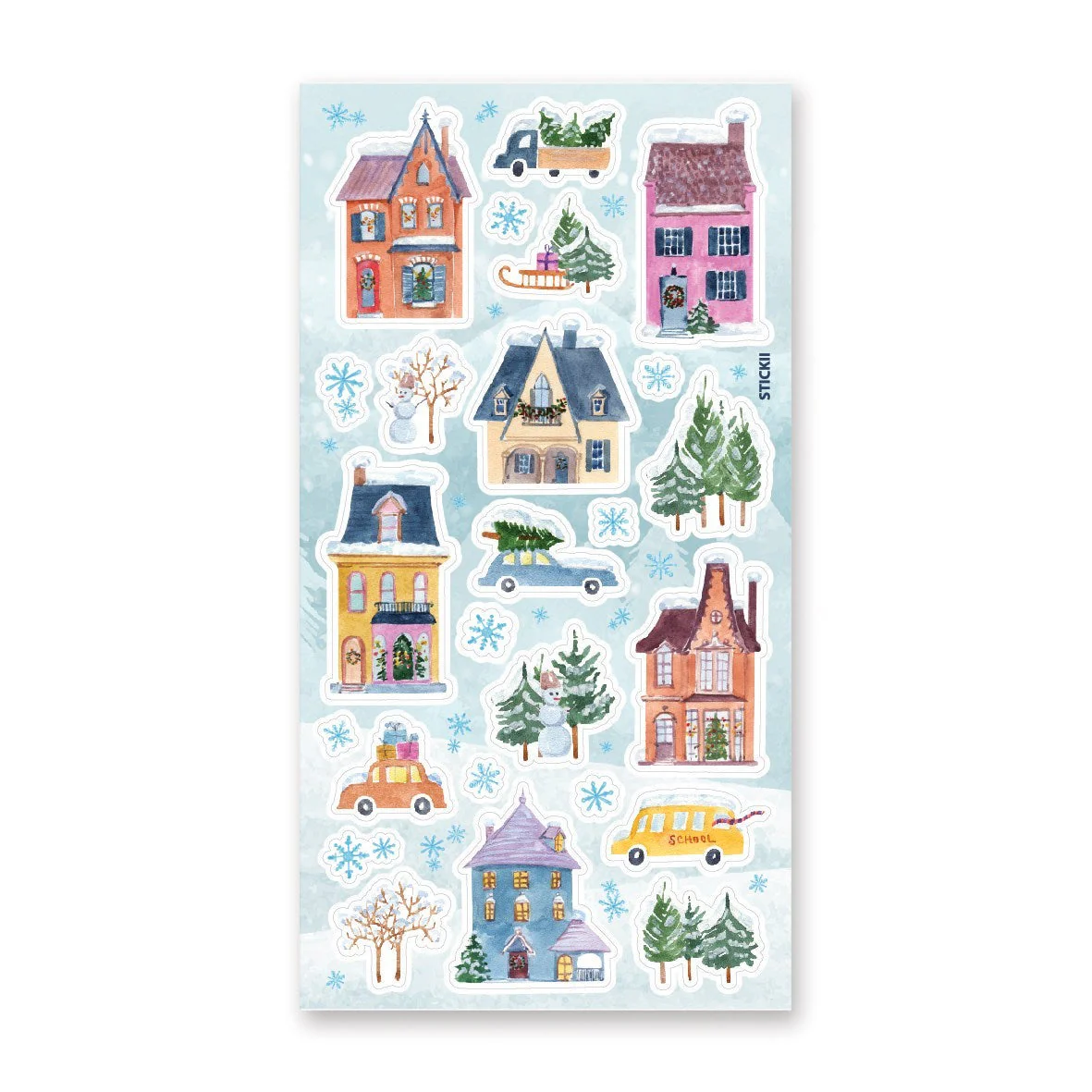 STICKII WINTER HOMES STICKER SHEET