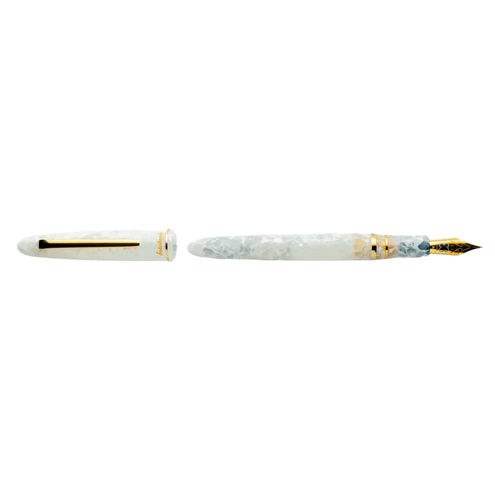 ESTERBROOK ESTIE WINTER WHITE FOUNTAIN PEN GOLD TRIM