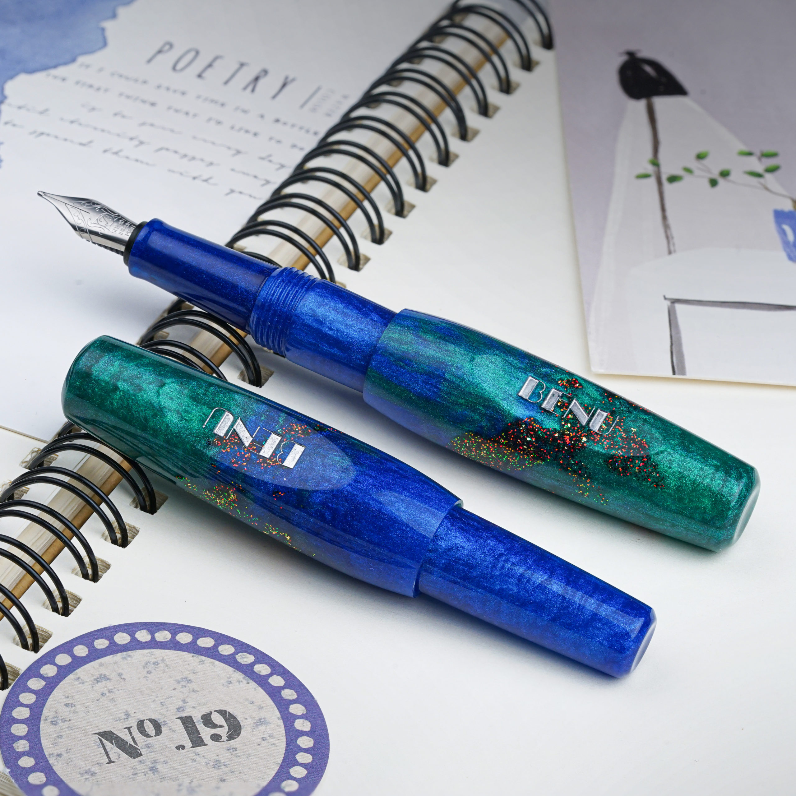 BENU PIXIE EMERALD SEA FOUNTAIN PEN